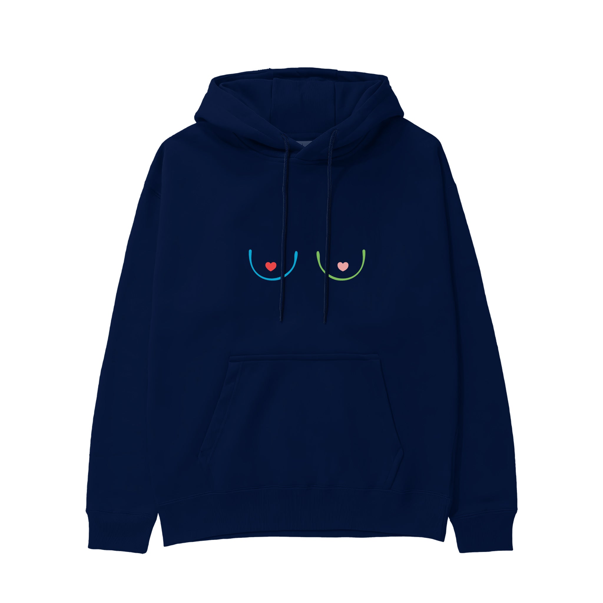 Boobs & Hearts Hoodie Lacivert Ön