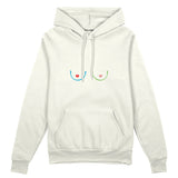Boobs & Hearts Oversize Hoodie Beyaz Ön