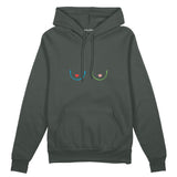 Boobs & Hearts Oversize Hoodie Antrasit Ön