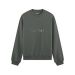 Boobs & Hearts Oversize Sweatshirt Antrasit Ön