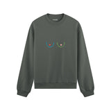 Boobs & Hearts Oversize Sweatshirt Antrasit Ön
