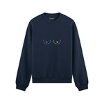 Boobs & Hearts Oversize Sweatshirt Lacivert Ön