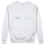 Boobs & Hearts Sweatshirt Beyaz Ön