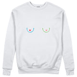 Boobs & Hearts Sweatshirt Beyaz Ön