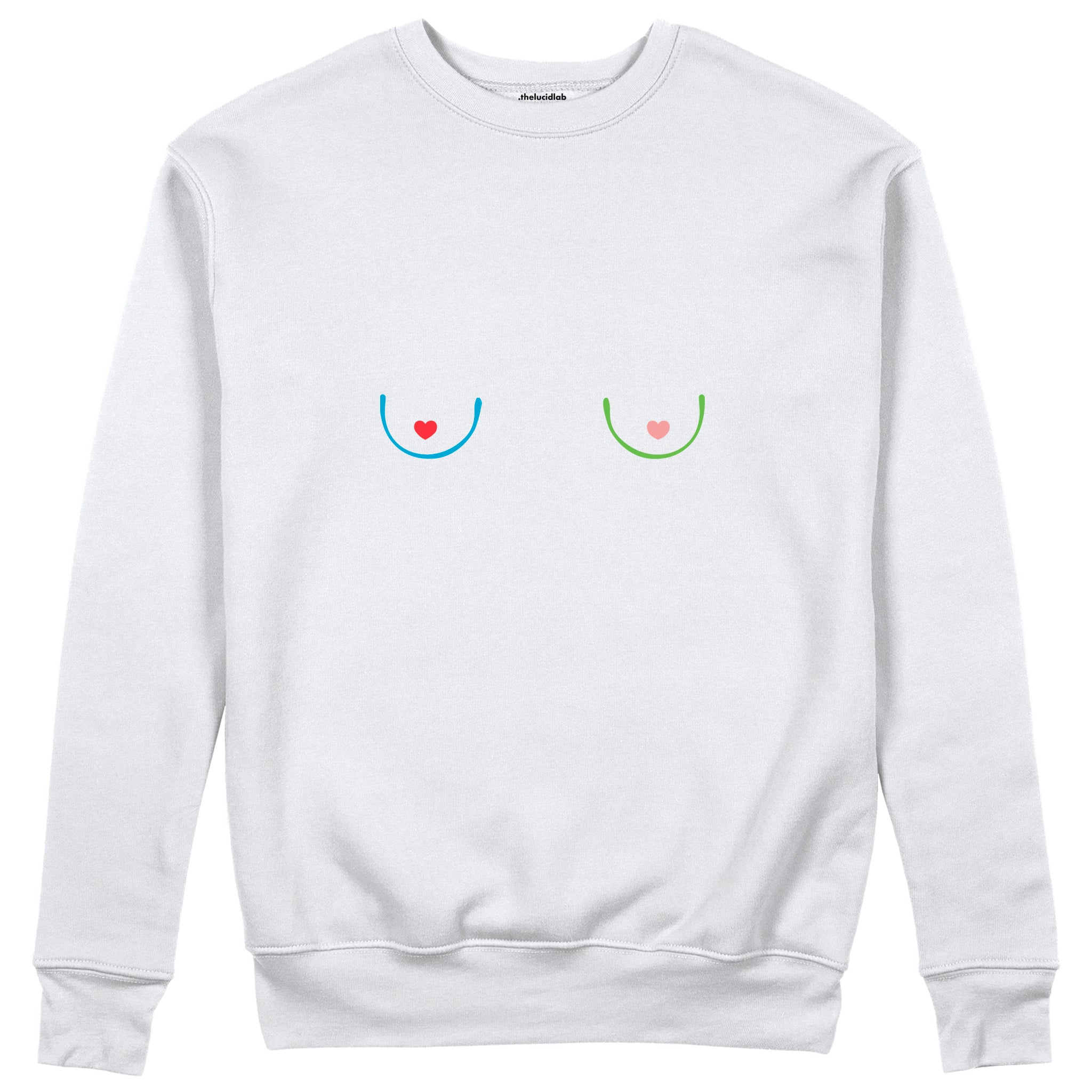 Boobs & Hearts Sweatshirt Beyaz Ön