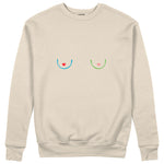 Boobs & Hearts Sweatshirt Bej Ön