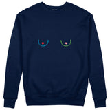 Boobs & Hearts Sweatshirt Lacivert Ön