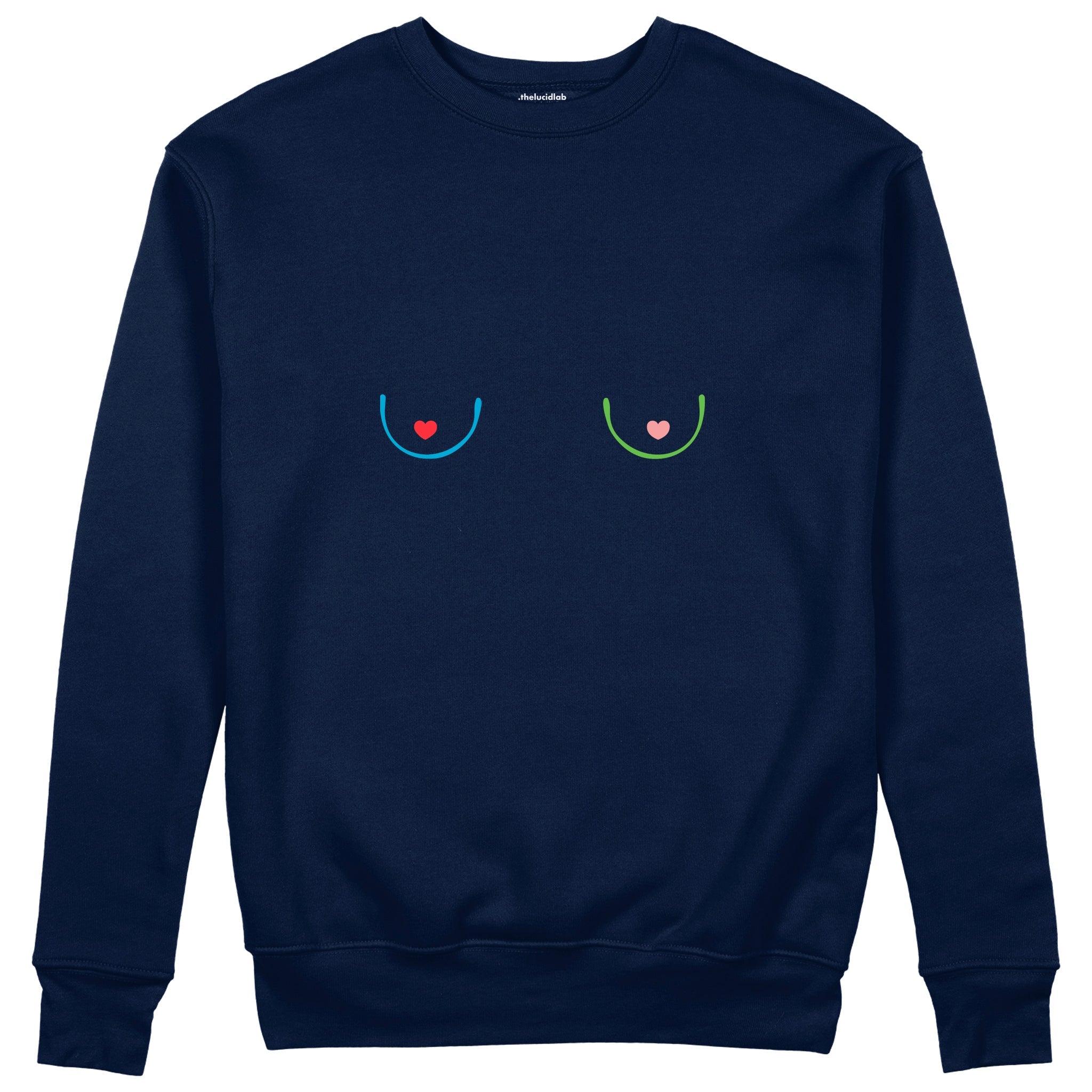 Boobs & Hearts Sweatshirt Lacivert Ön
