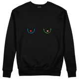 Boobs & Hearts Sweatshirt Siyah Ön