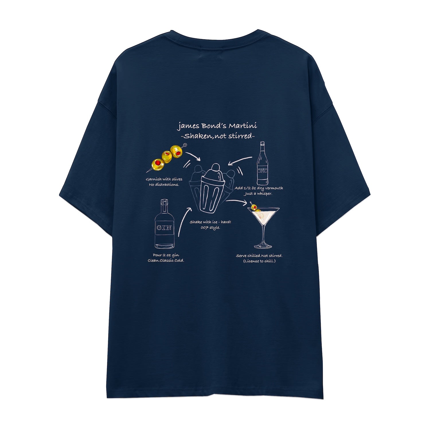 James Bond's Martini Oversize Tişört