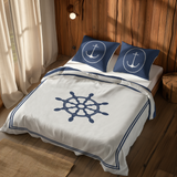 Sailor Badge & Dümen / Blue Çift Taraflı Nevresim Takımı