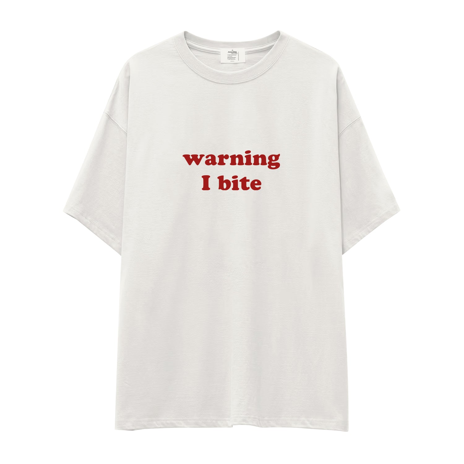 Warning I Bite Oversize Tişört