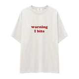 Warning I Bite Oversize Tişört