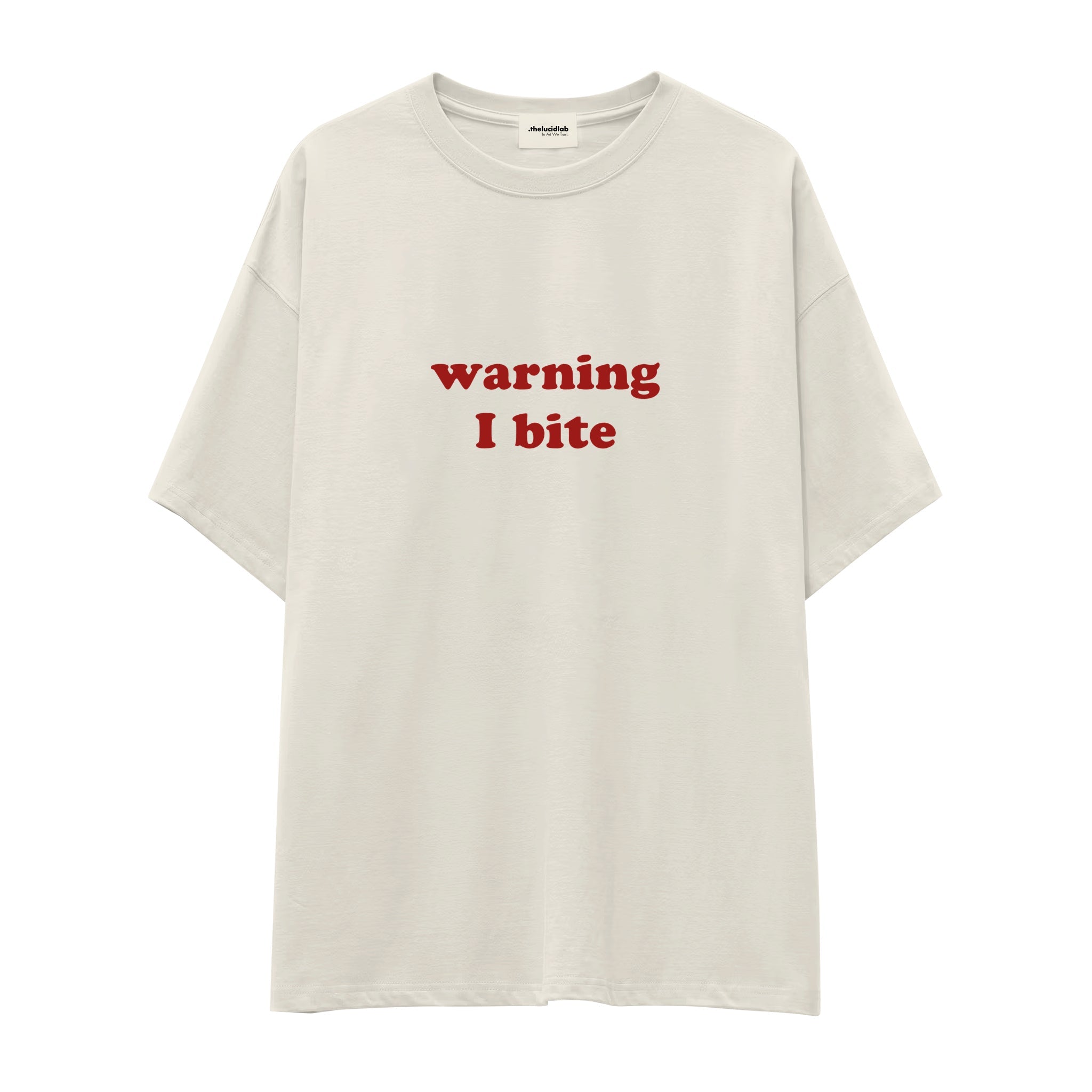 Warning I Bite Oversize Tişört