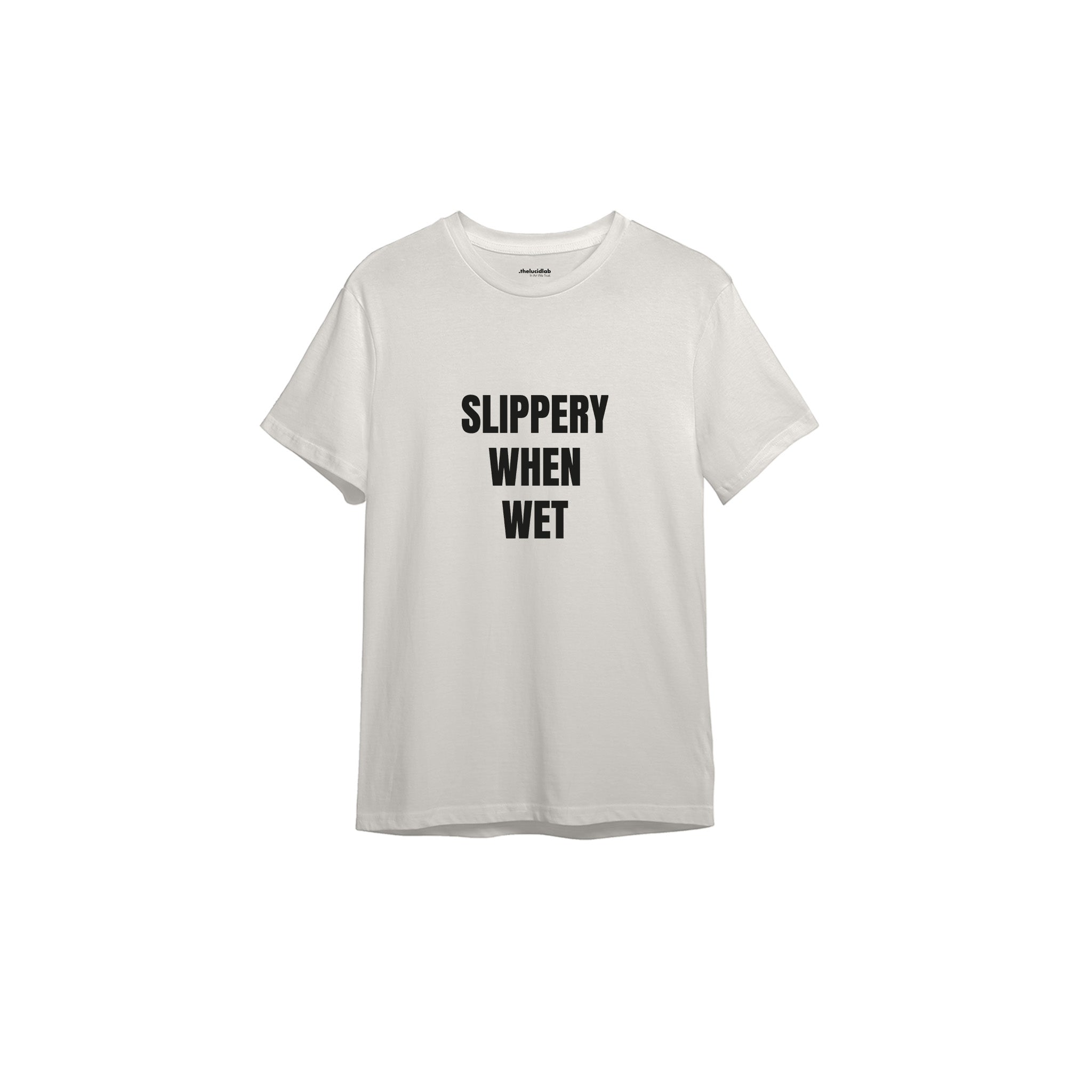 Slippery When Wet Tişört — Ekru