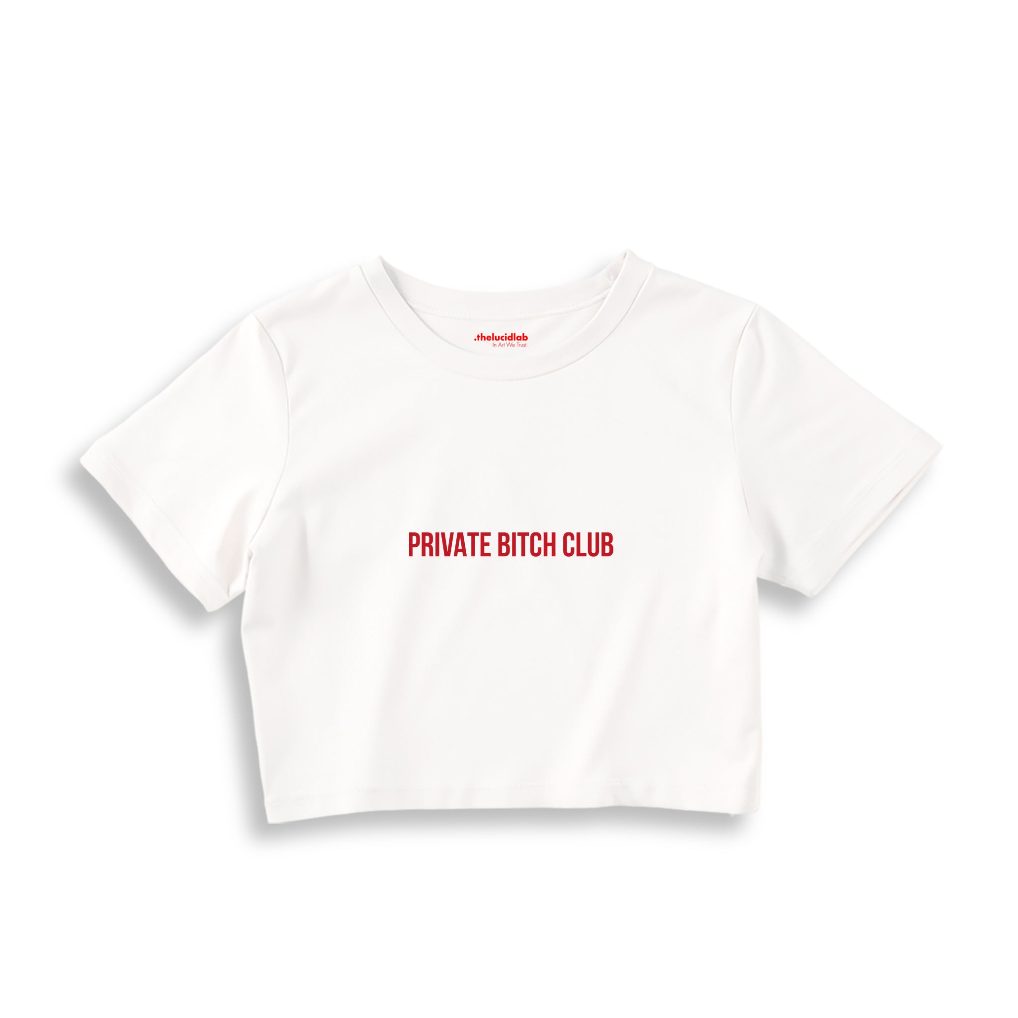 Private Bitch Club Crop Tişört — Beyaz