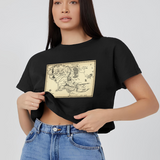 Yüzüklerin Efendisi Orta Dünya Haritası - Lord Of The Rings Crop Tişört