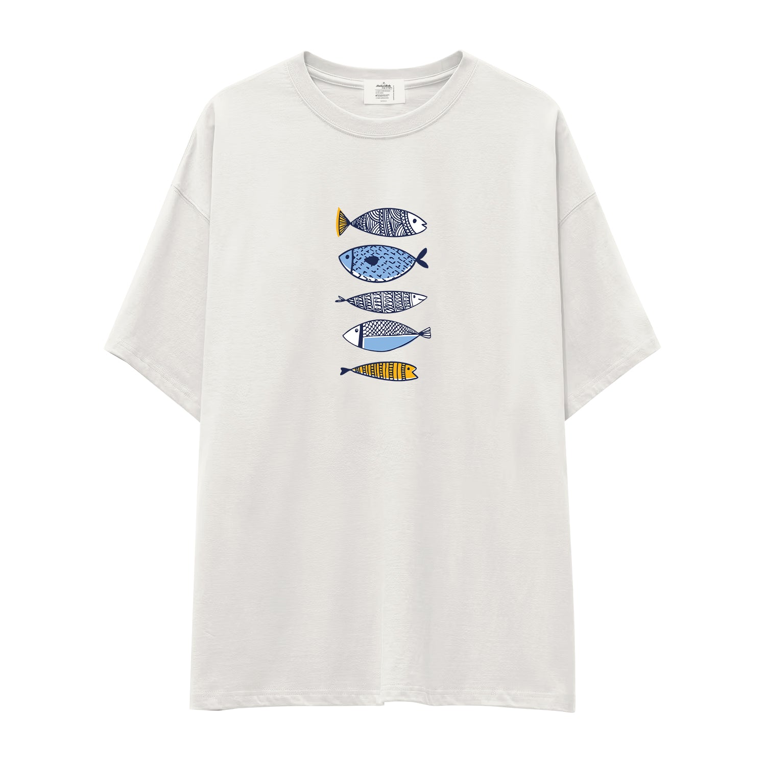 Marine Pattern Study Oversize Tişört