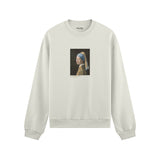 İnci Küpeli Kız Oversize Sweatshirt