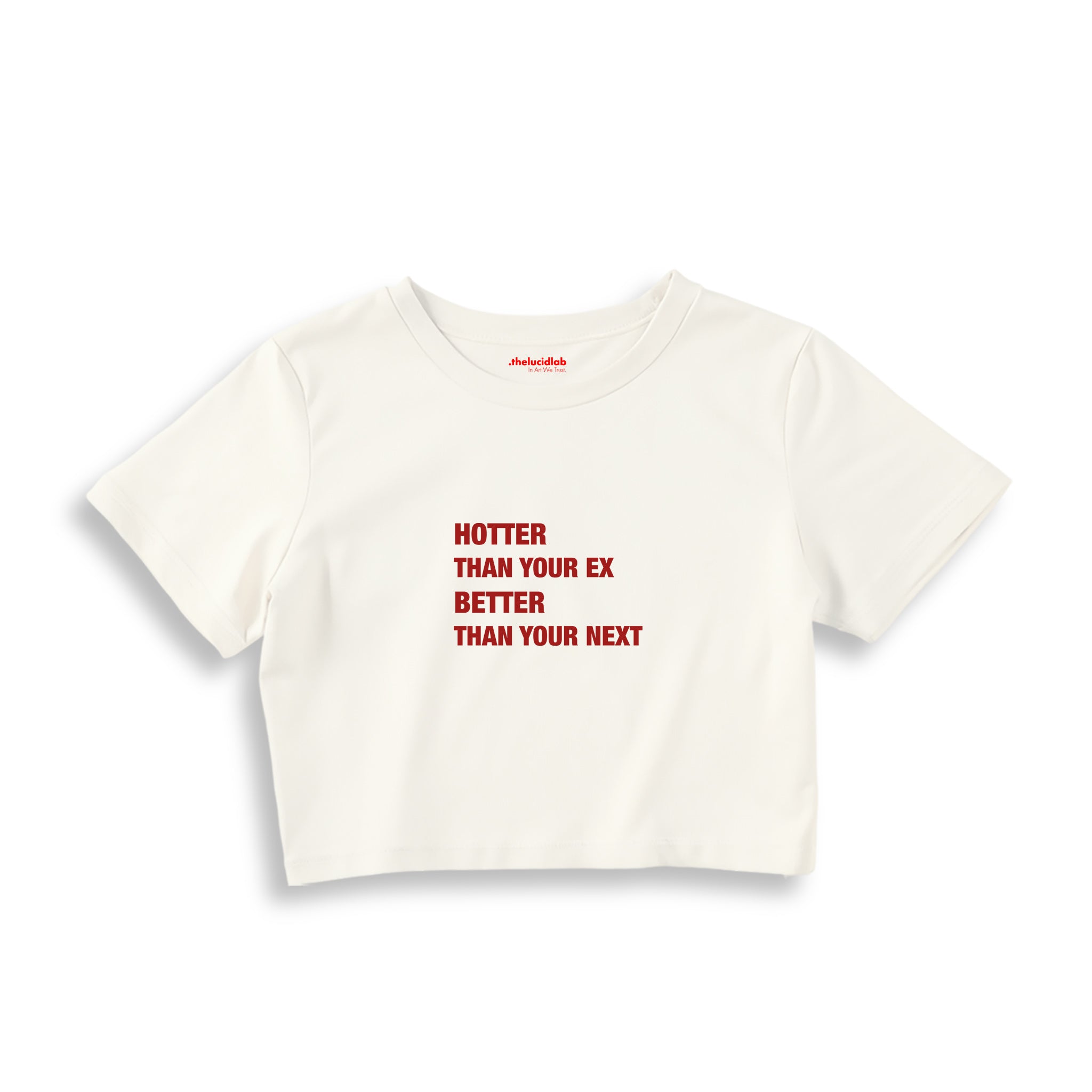 Hotter & Better Crop Tişört — Ekru