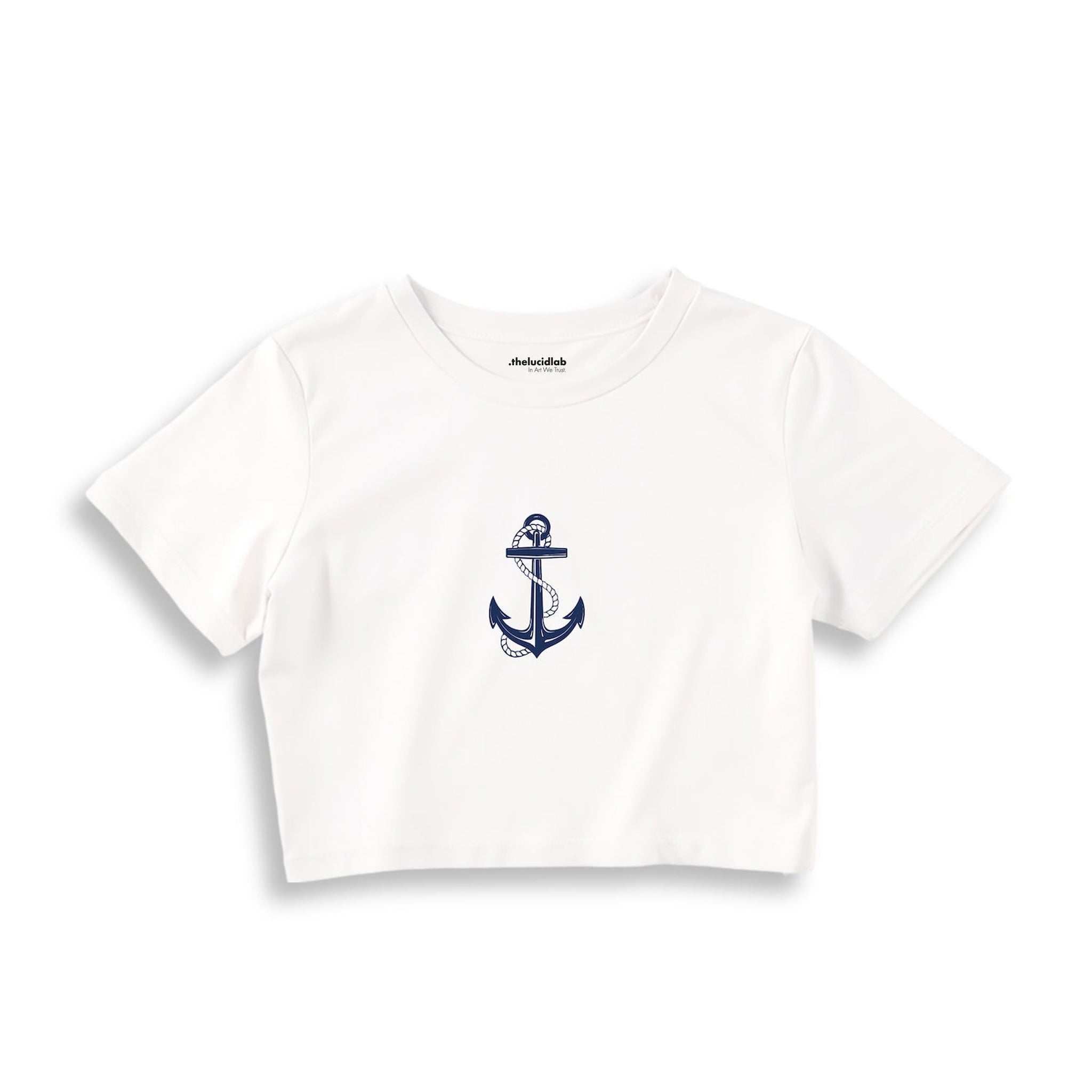Sailor Crop Tişört — Beyaz