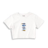 Marine Pattern Study Crop Tişört