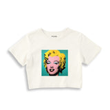 Andy Warhol / Marilyn Monroe Blue Crop Tişört