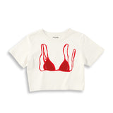 Red Bikini Crop Tişört