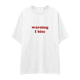 Warning I Bite Oversize Tişört
