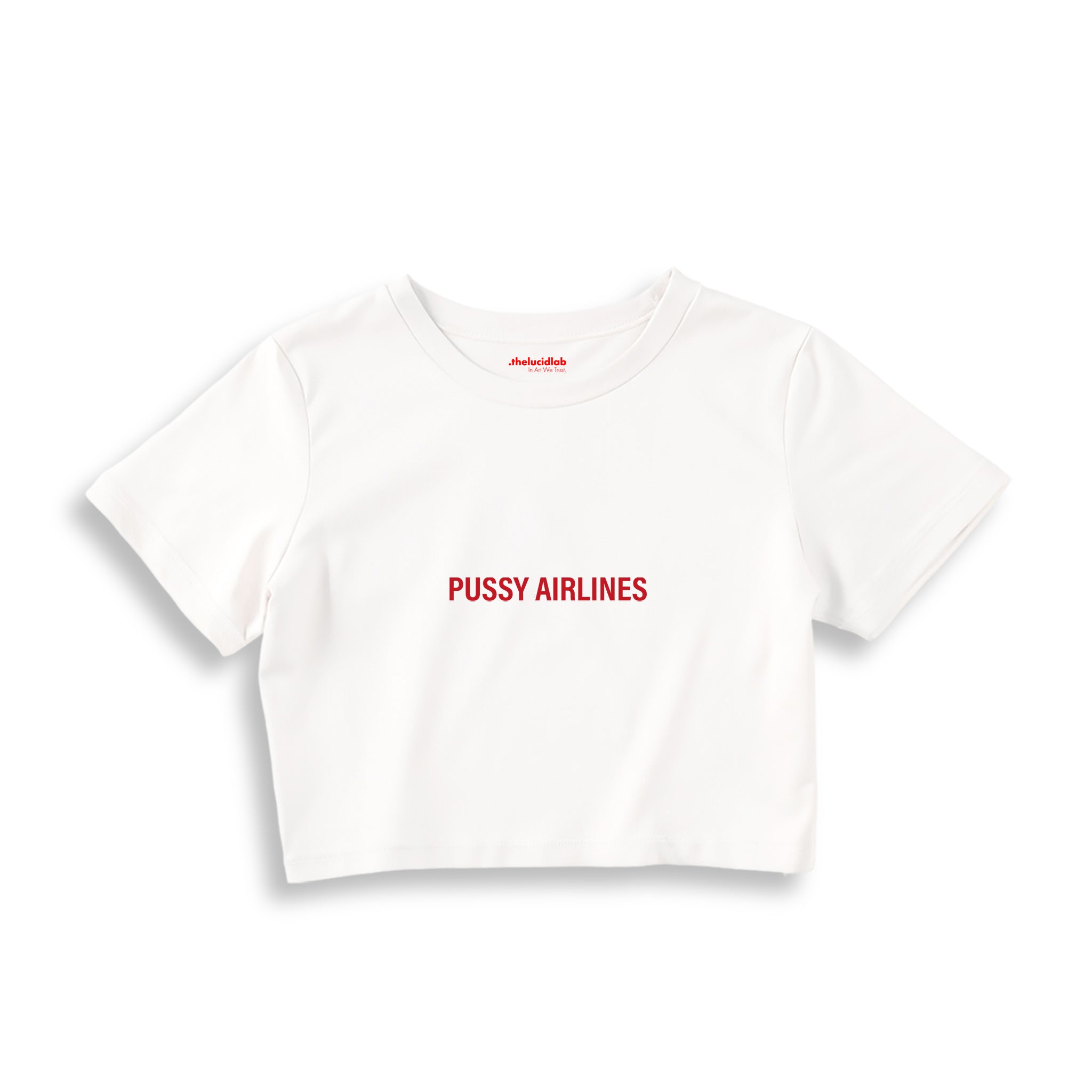 Pussy Airlines Crop Tişört — Beyaz
