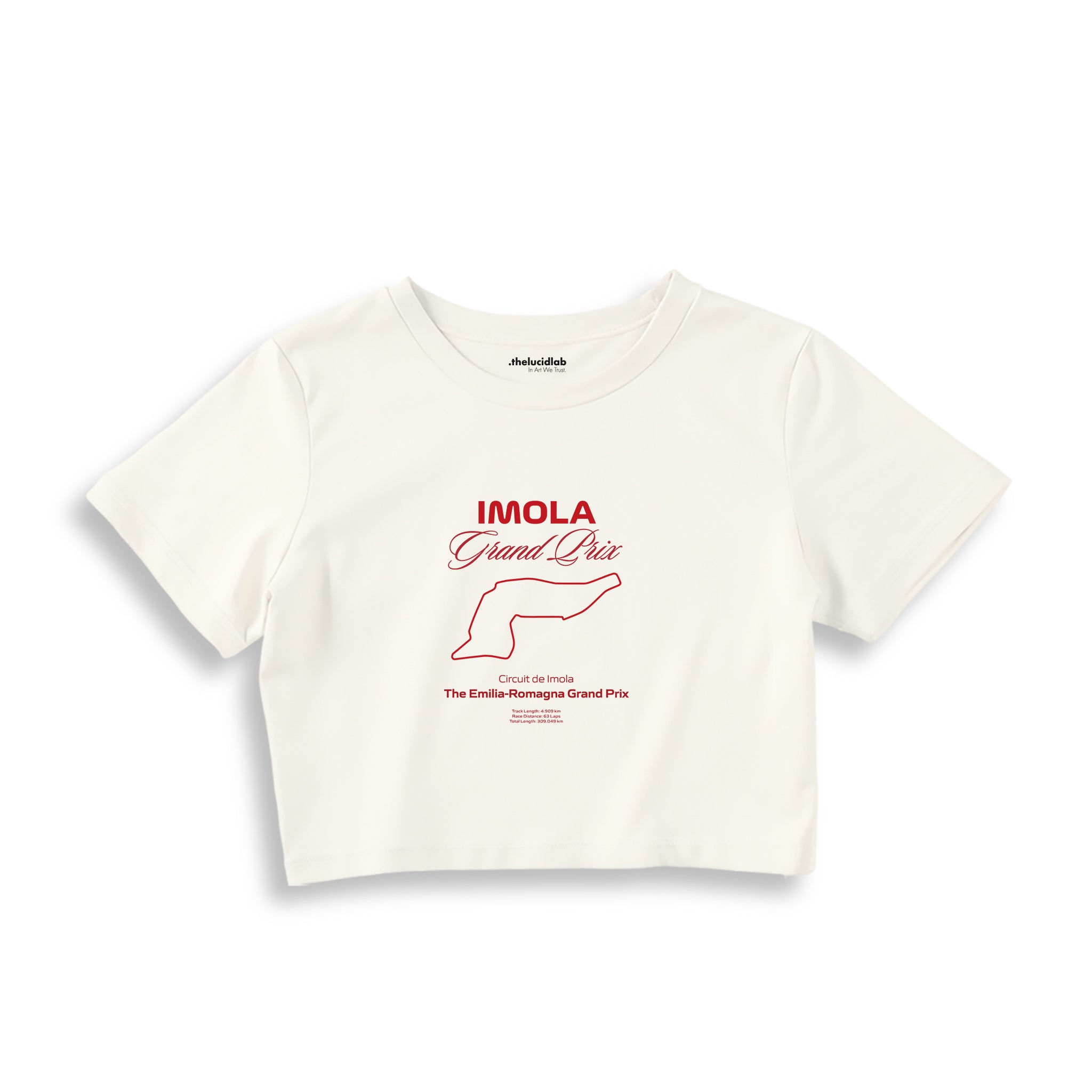 Imola Grand Prix Crop Tişört — Ekru