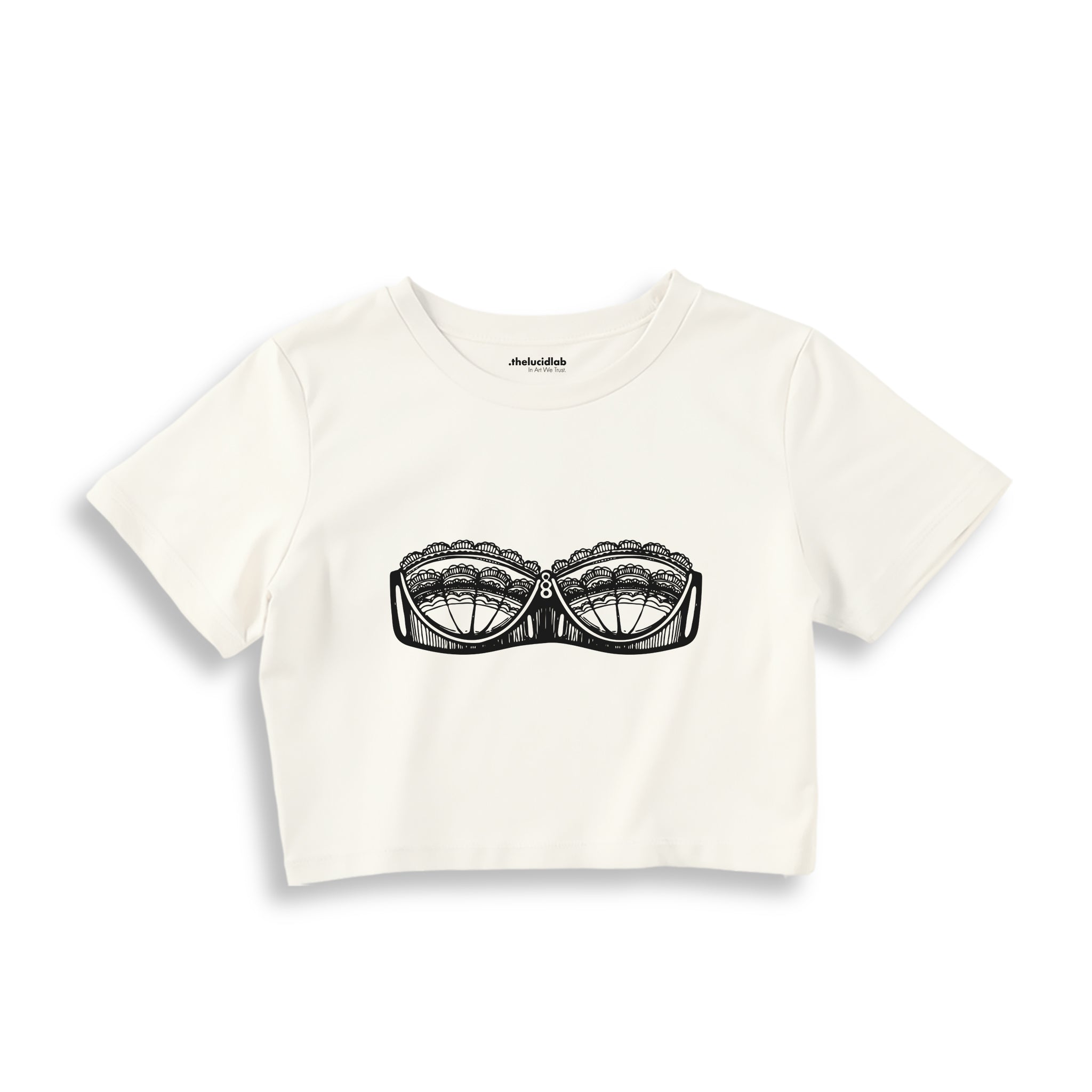 Unshell Me Crop Tişört — Ekru