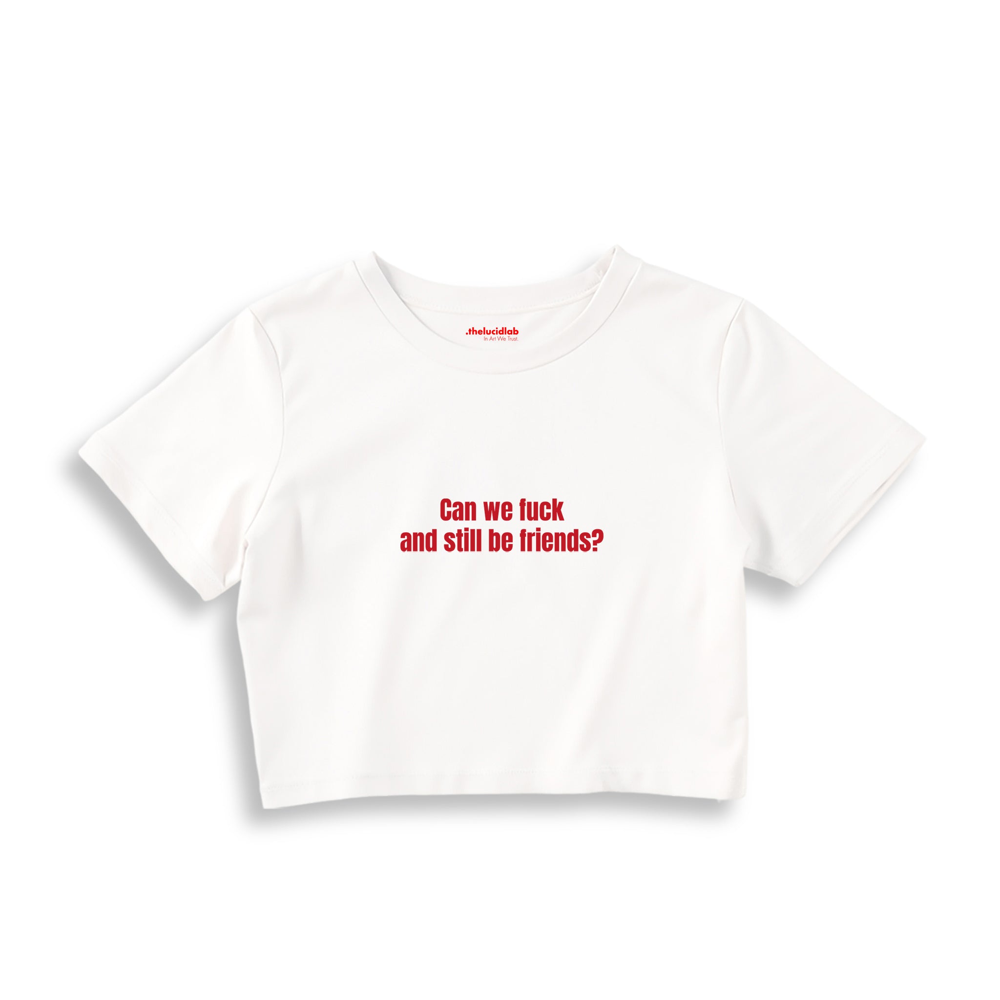 Can We Fuck Crop Tişört — Beyaz