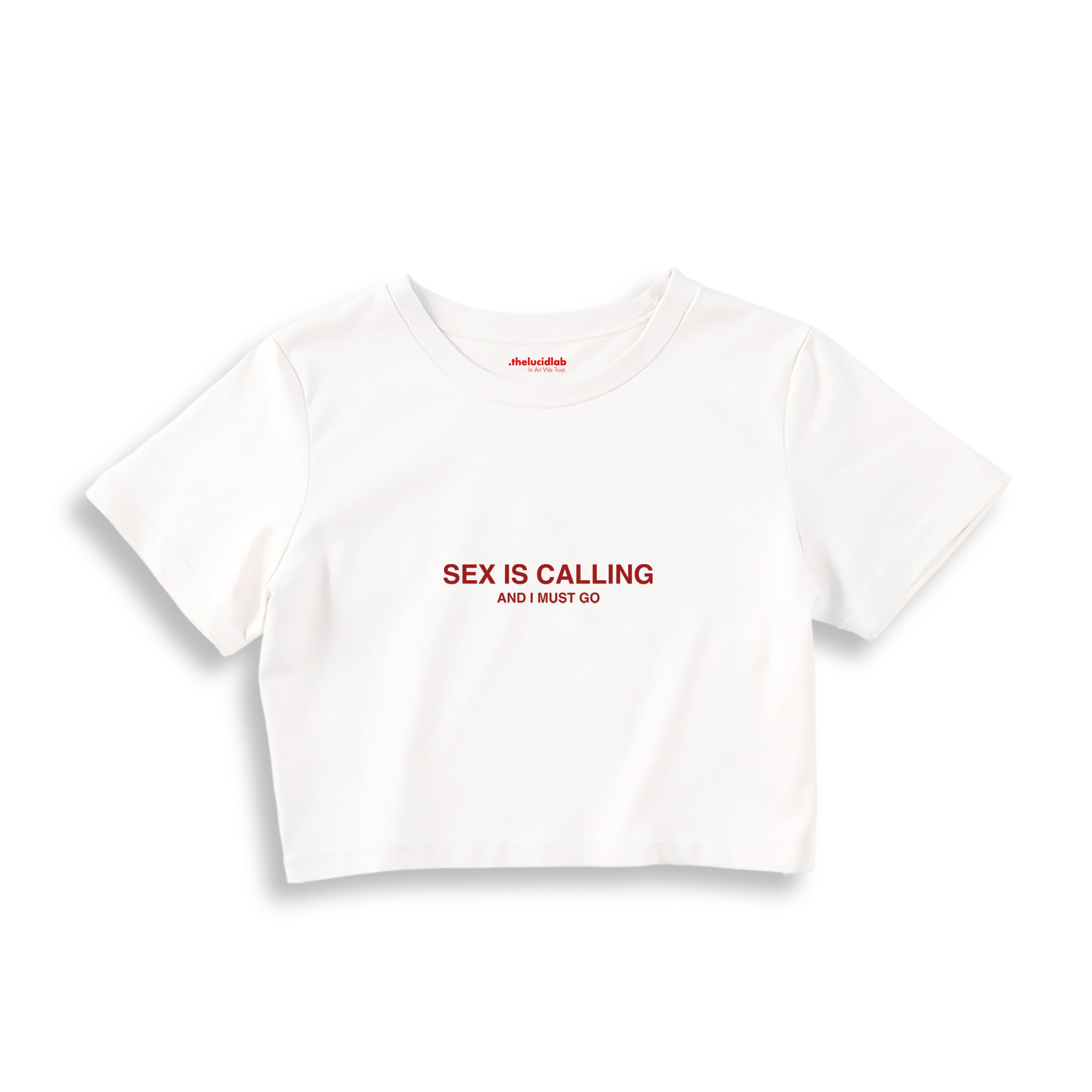 Sex is Calling Crop Tişört — Beyaz
