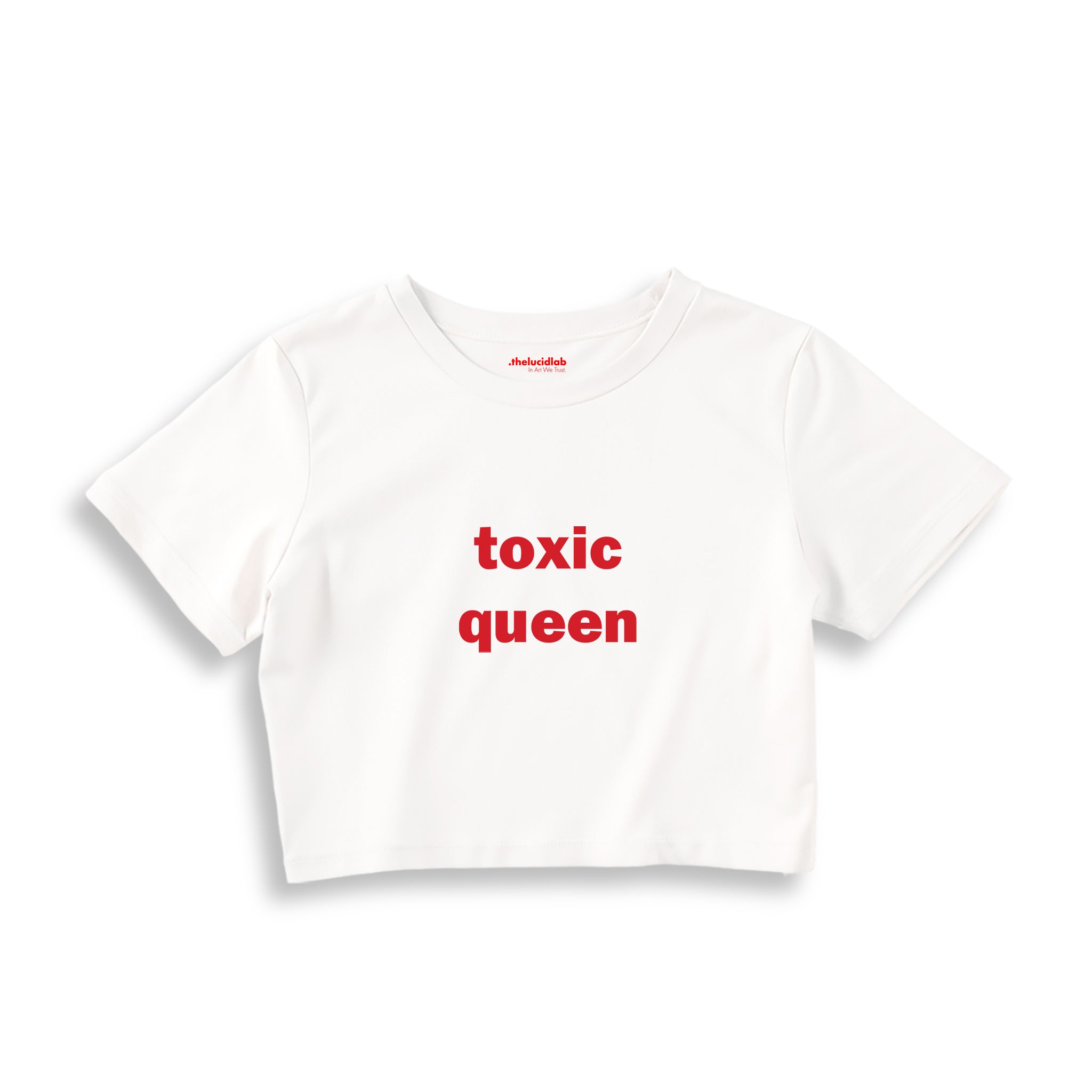 Toxic Queen Crop Tişört — Beyaz
