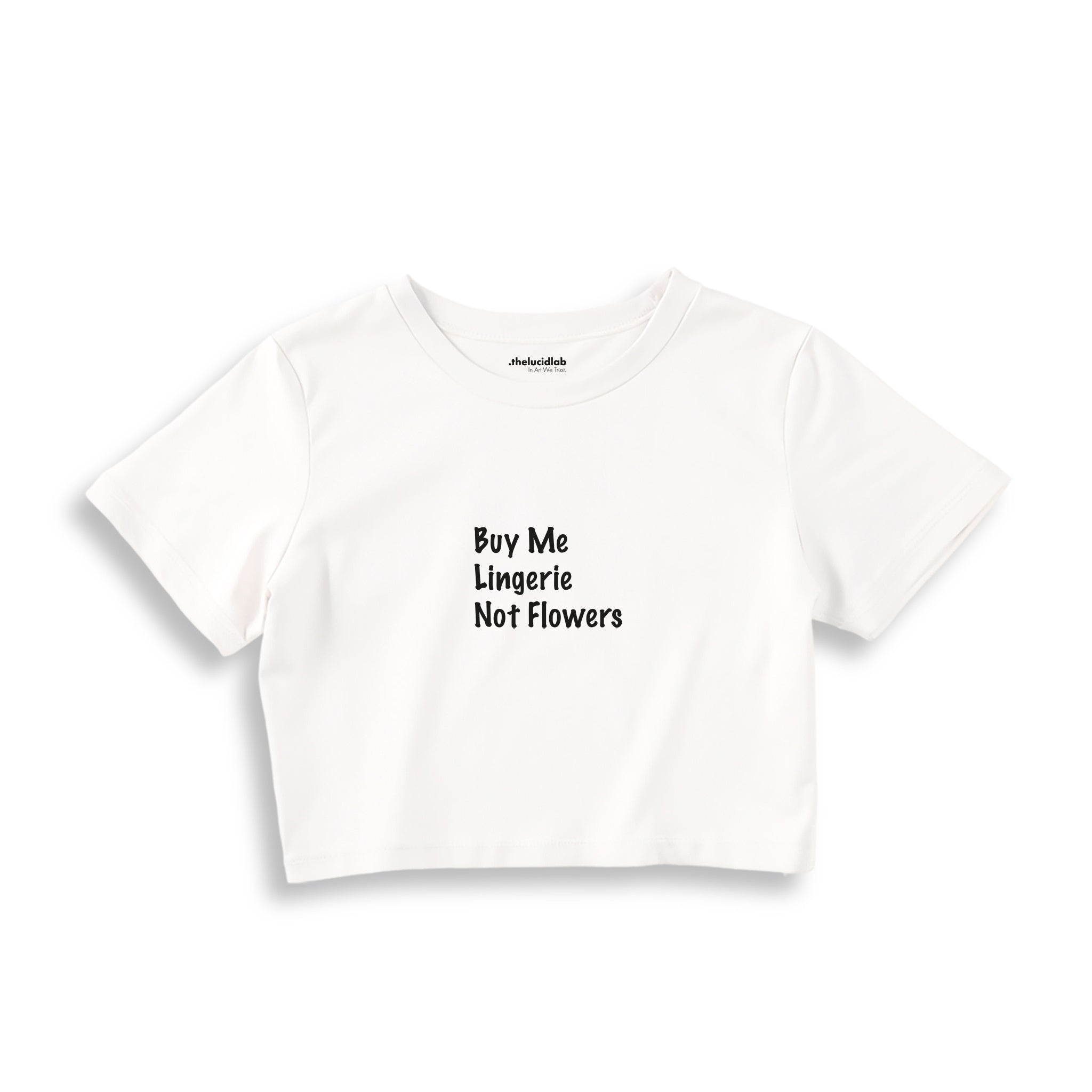 Buy Me Lingerie Crop Tişört — Beyaz