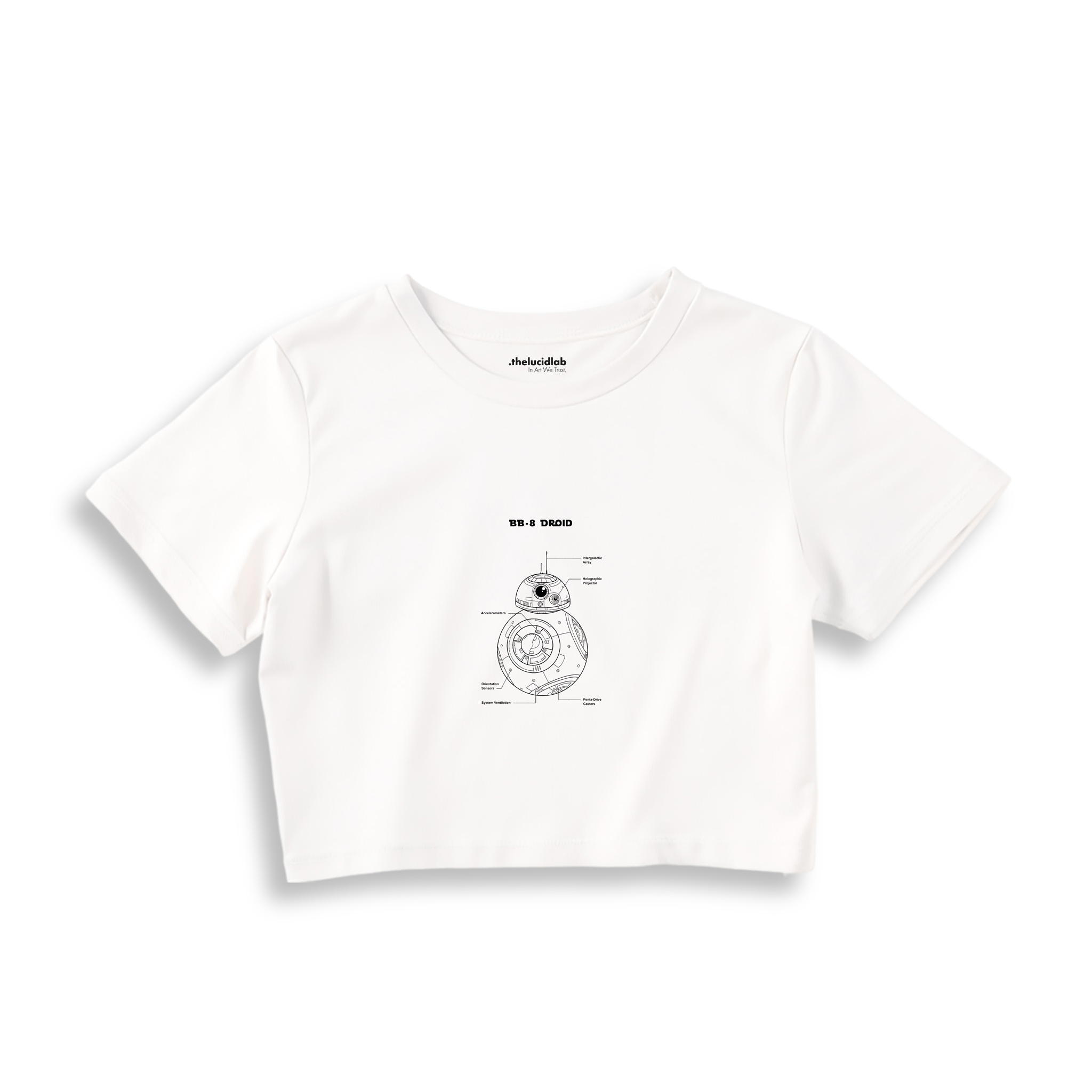 BB-8 Crop Tişört — Beyaz