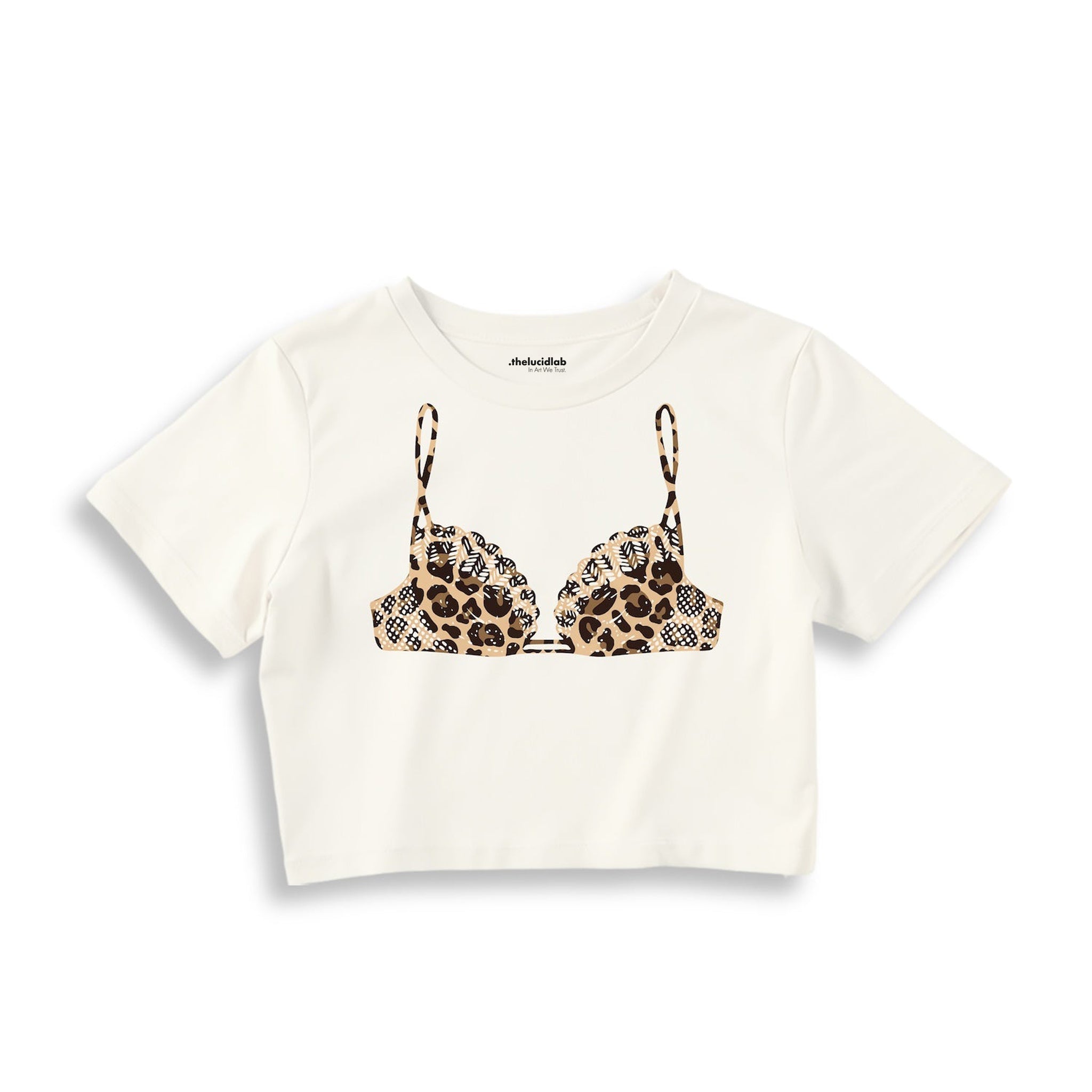 Noir Seduce – Leopard Crop Tişört — Ekru