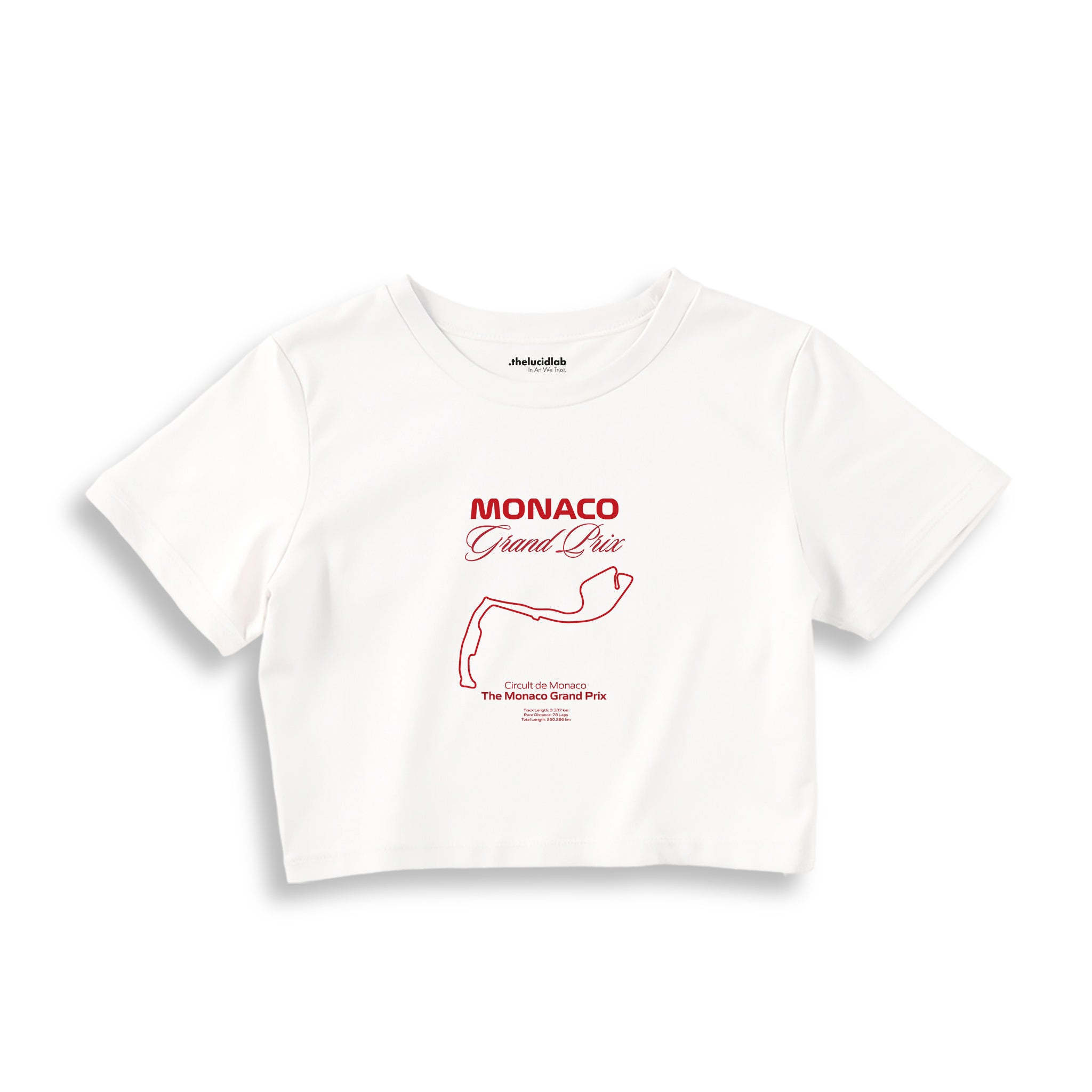 Monaco Grand Prix Crop Tişört — Beyaz