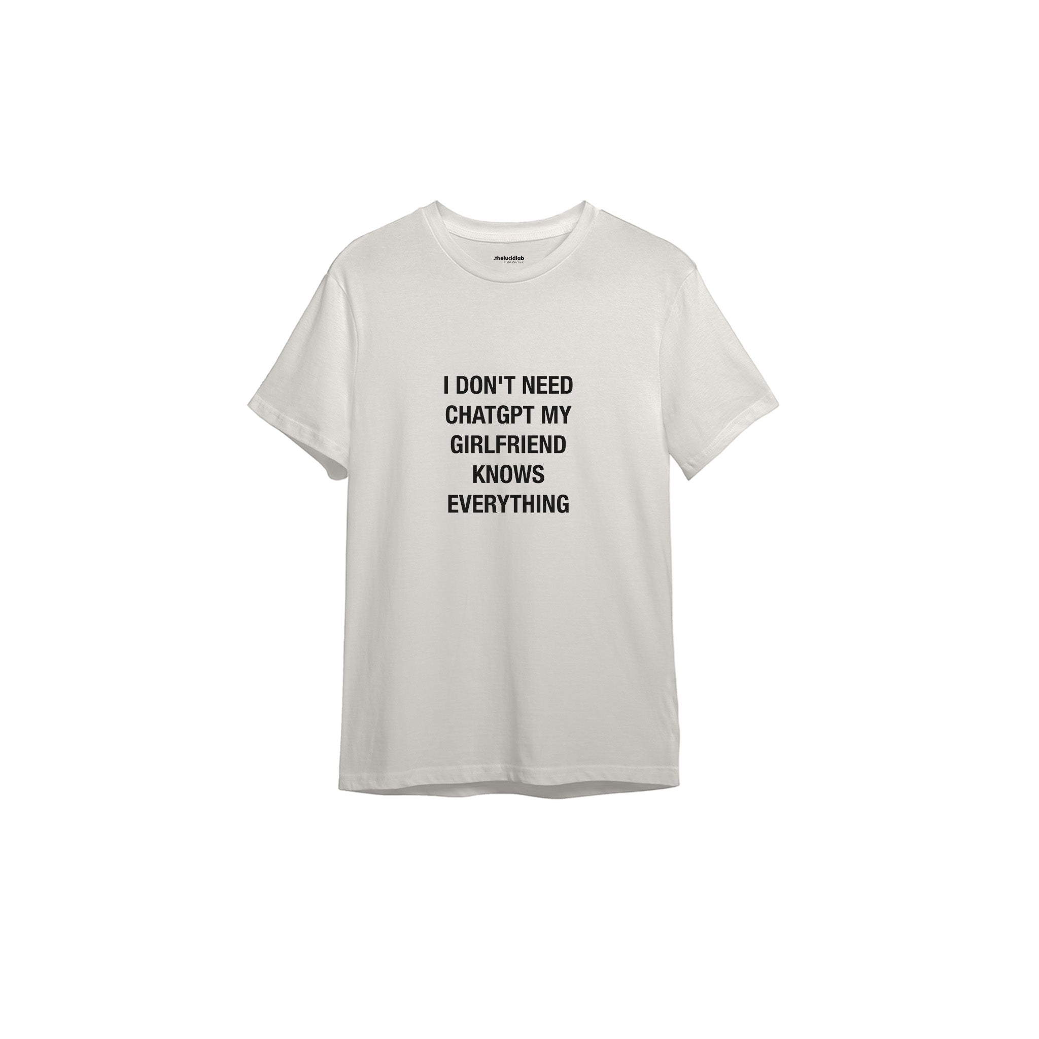 Girlfriend Knows Everything Tişört — Ekru