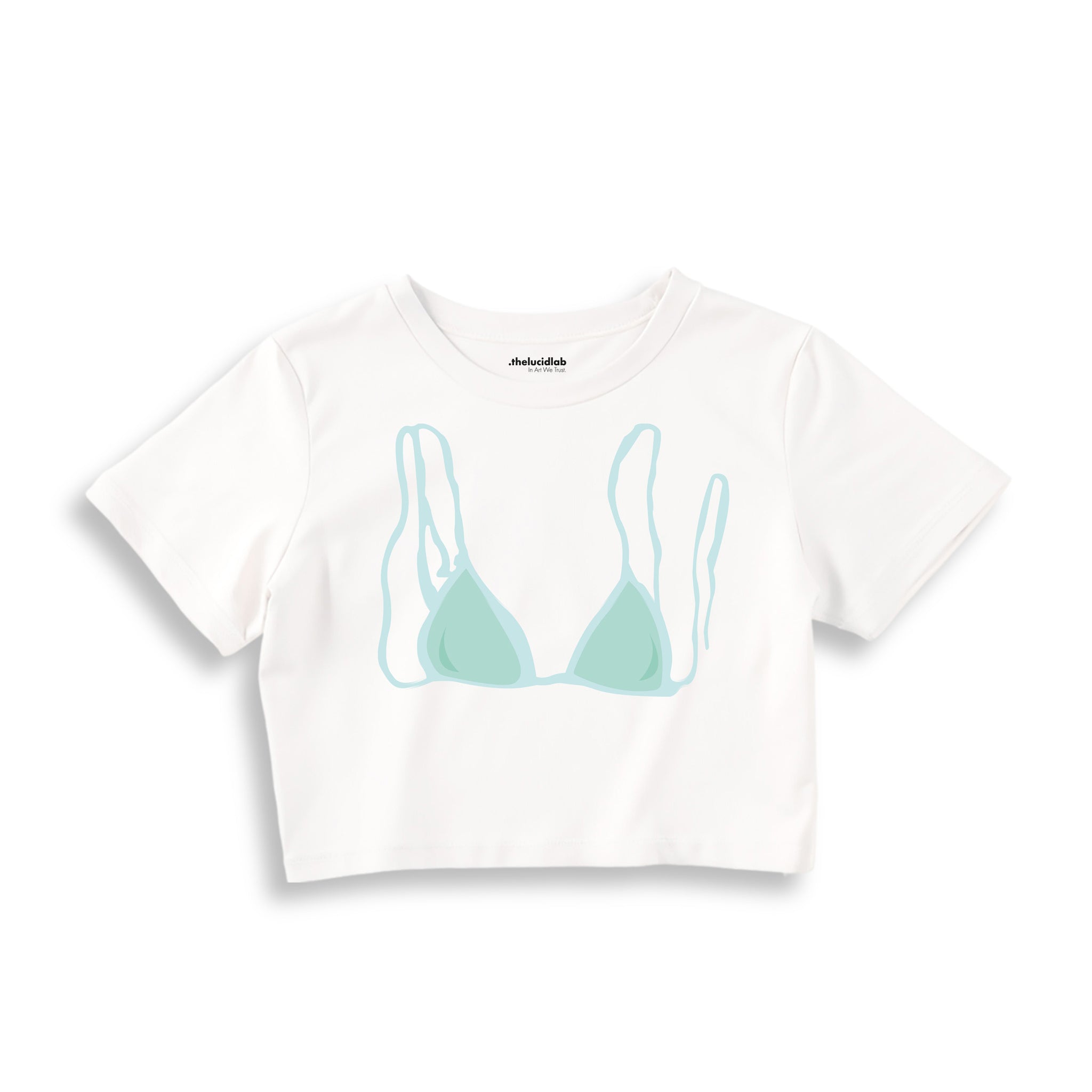 Blue Bikini Crop Tişört — Beyaz