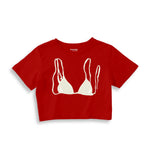 White Bikini Crop Tişört