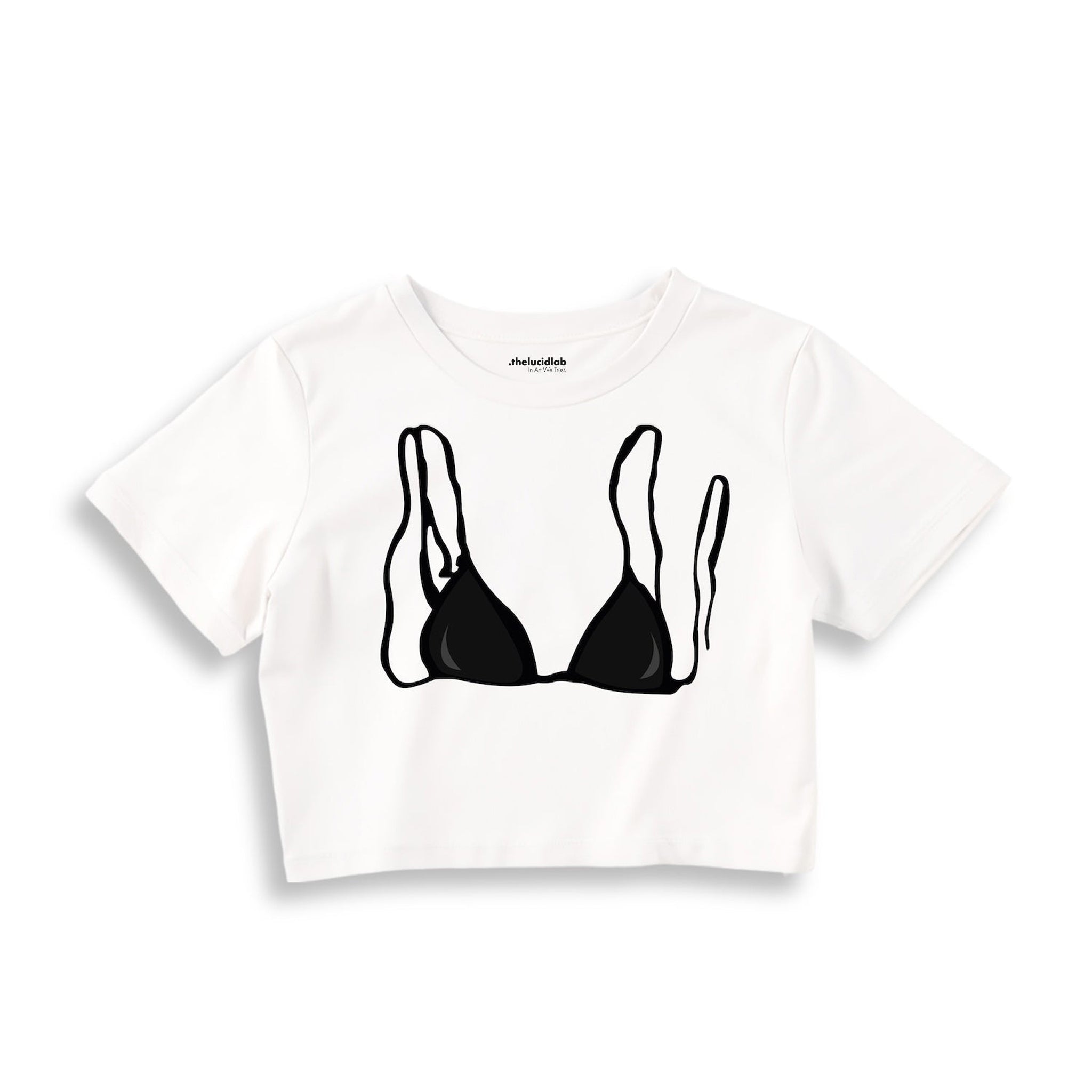 Black Bikini Crop Tişört — Beyaz