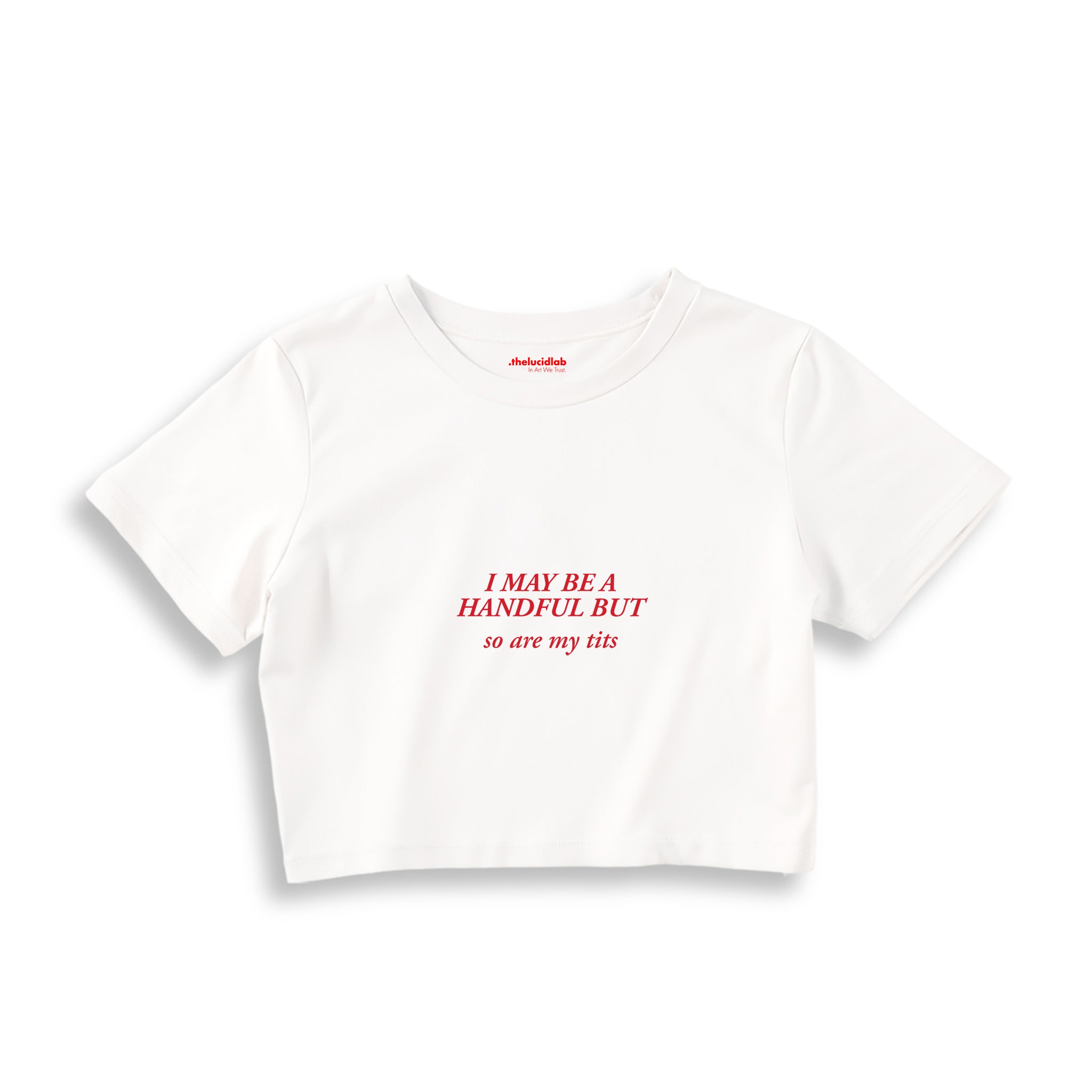 My Tits Crop Tişört — Beyaz