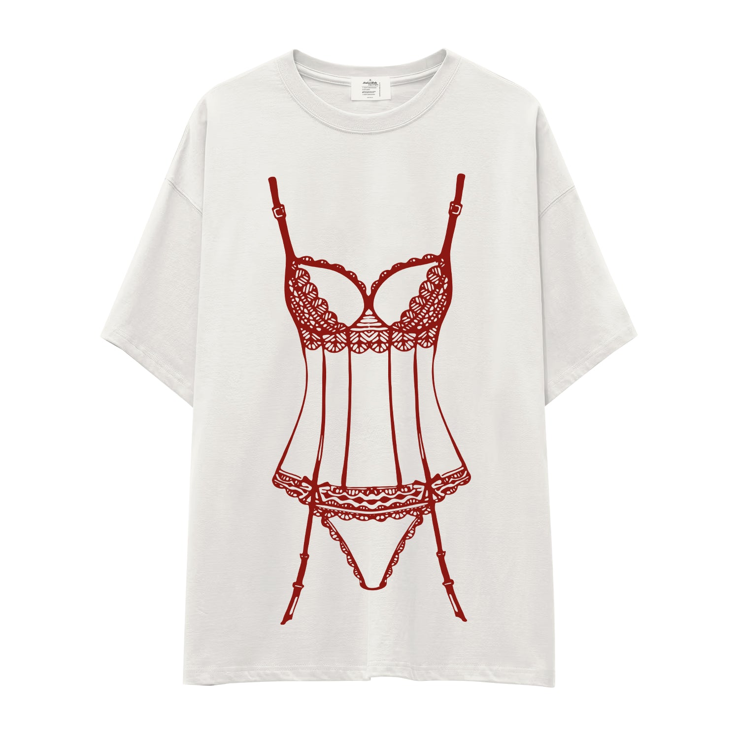 Bordeaux Silhouette Oversize Tişört
