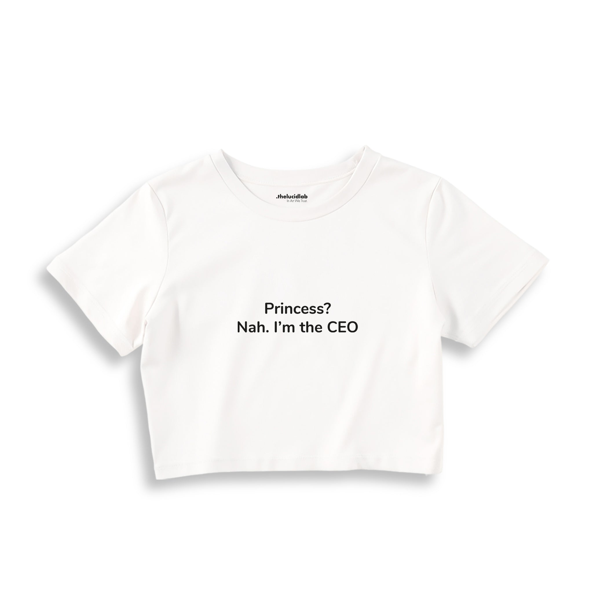 I'm The CEO Crop Tişört — Beyaz