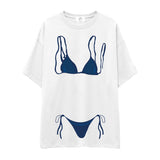 Navy Blue Bikini Oversize Tişört