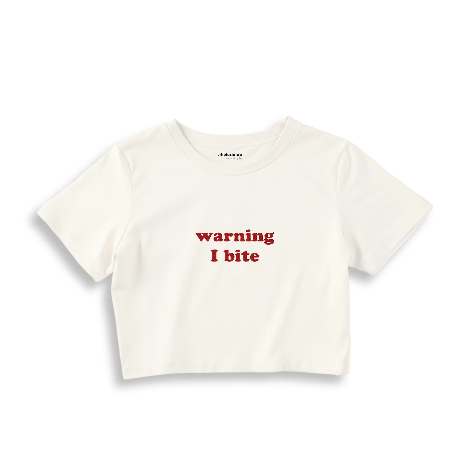 Warning I Bite Crop Tişört