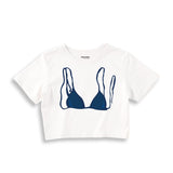 Navy Blue Bikini Crop Top