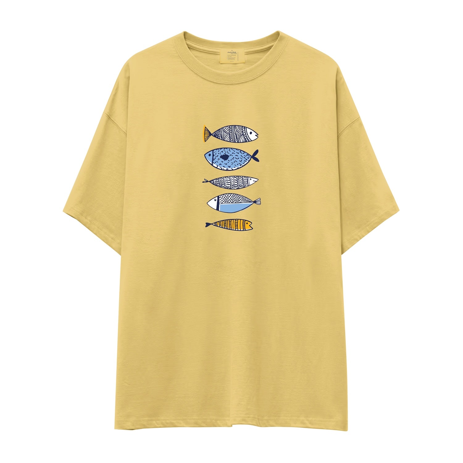 Marine Pattern Study Oversize Tişört
